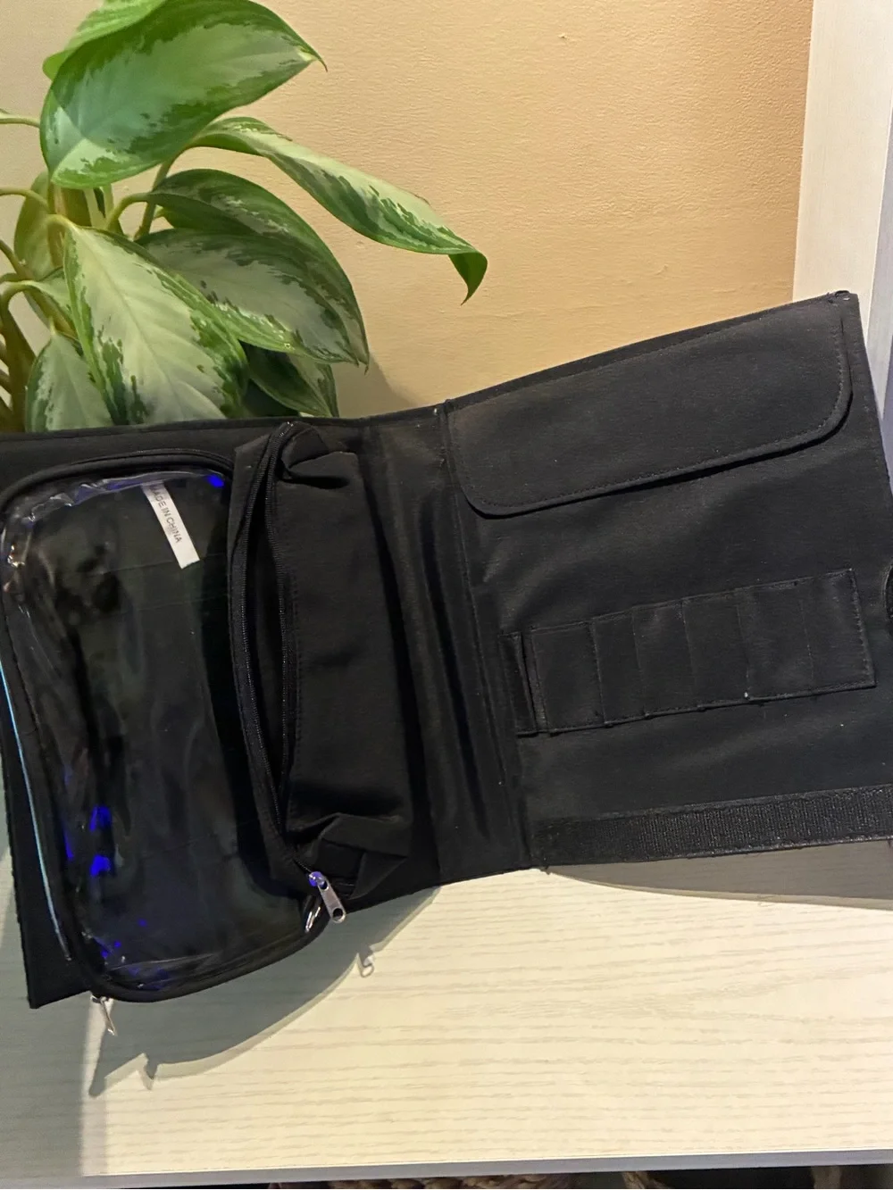 RUSK Quilted Black Cosmetic Case with Snap Closure